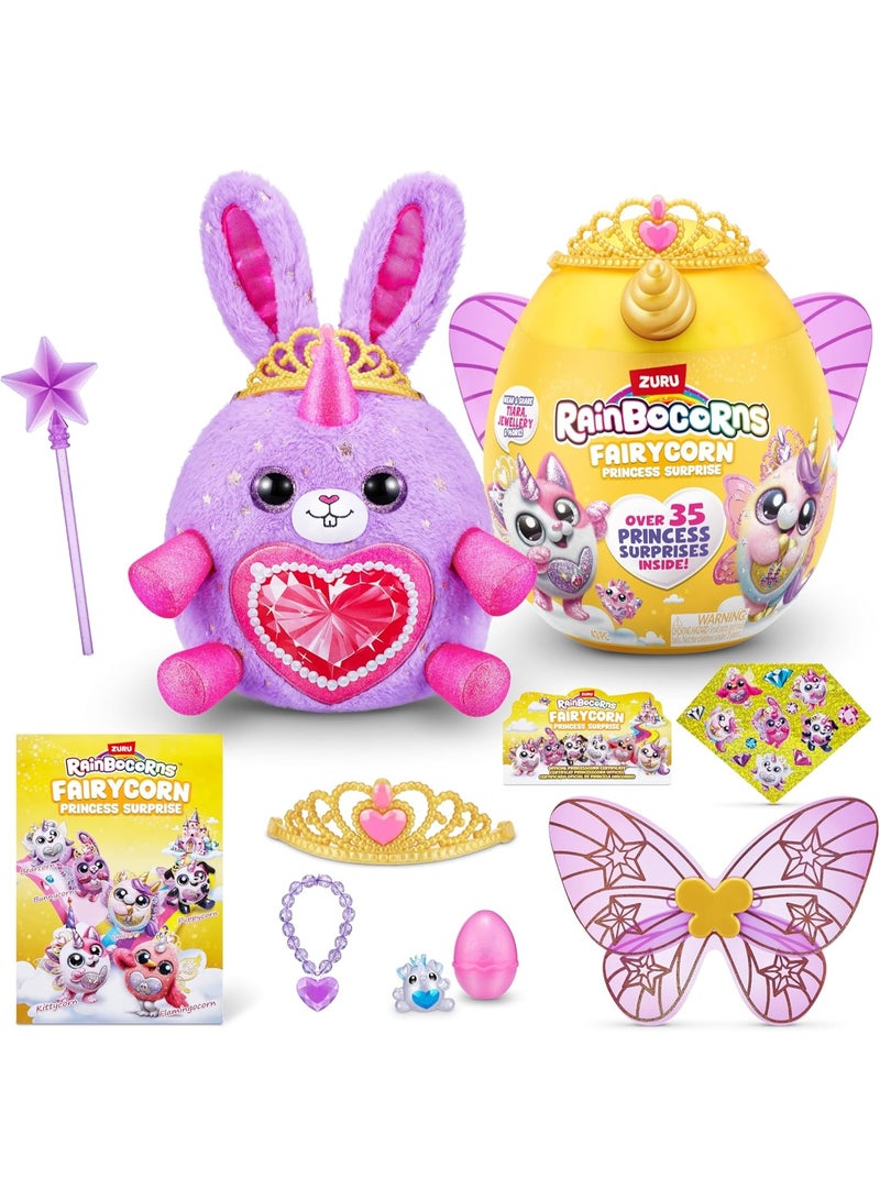 راينبوكورنز Rainbocorns Fairycorn Princess Series 6 Duchess the Bunny - Collectible Plush - Magical Fairy Princess Surprises, Cuddle Plush Stuffed Animal, Stickers (Bunny) - Purple Wing - Image 1